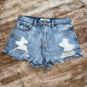 HOLLISTER Cutoff Denim Blue Jean Distressed Shorts Size 25